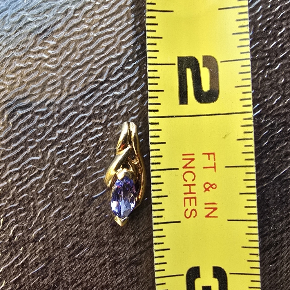 Tanzanite Gold Pendant Necklace - Picture 6 of 7